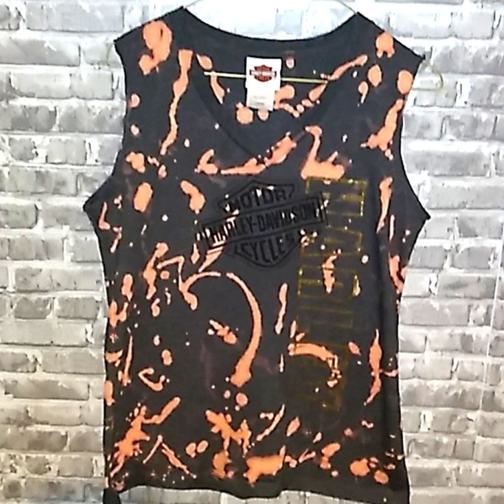 Harley Davidson grunge bleach mod tank